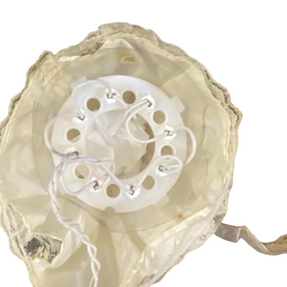 Vtg Light-Up Angel Tree Topper Gold Wings & Lace Dress 10.5” Lights - Picture 7 of 9